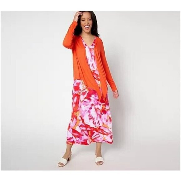 Belle by Kim Gravel Petite Better Together Dress and Shrug Garden Gala,Pet L - Picture 1 of 1